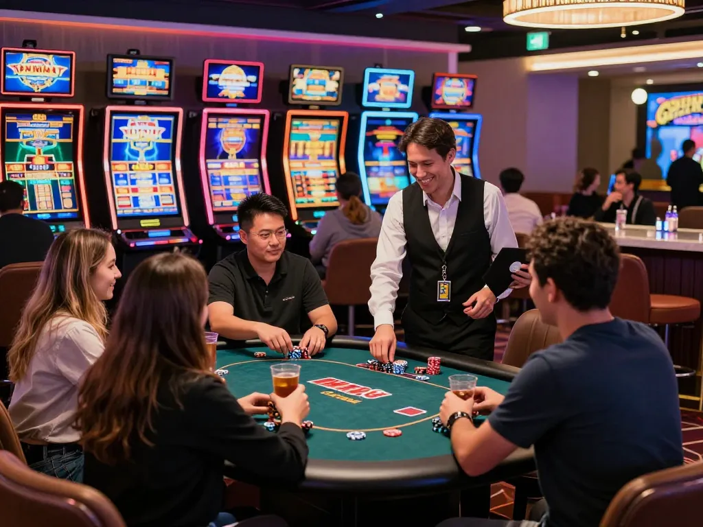 Thrilling MM88 online casino scene with players enjoying vibrant games and interactive dealers.