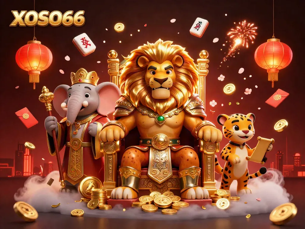 Experience the thrill of XOSO66 with a fierce royal gaming scene full of vibrant elements.