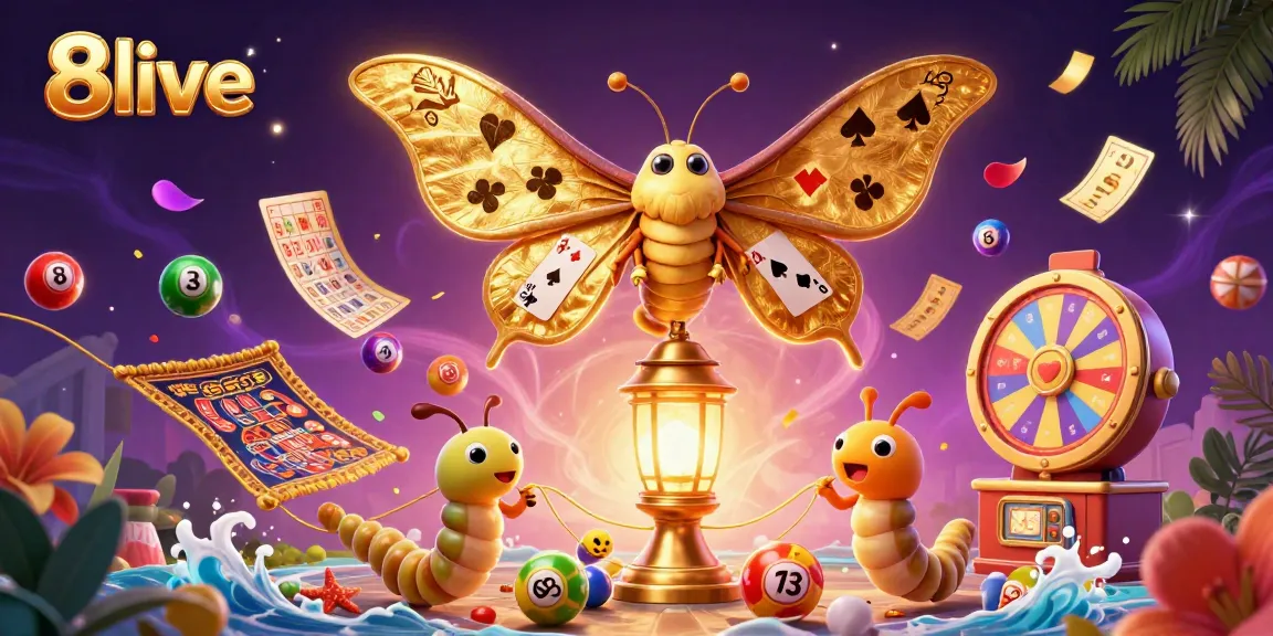 Engage in thrilling gaming action with 8live in this colorful casino illustration