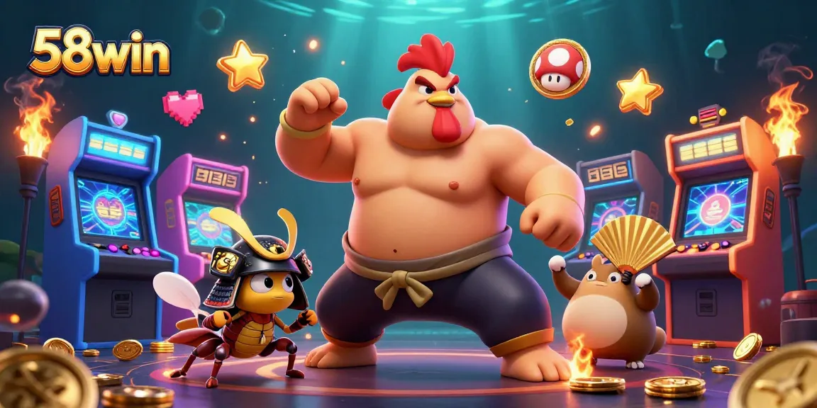Experience thrilling action at 58win with dynamic gaming elements and captivating characters in a vibrant casino setting.