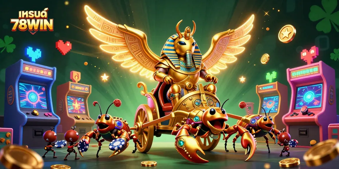 Engage with แบรนด์ 78WIN's dynamic gaming scene featuring colorful arcade games and exciting characters.