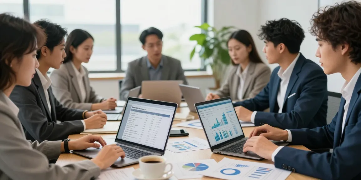 Team bespreekt zakelijke lening opties in moderne kantooromgeving