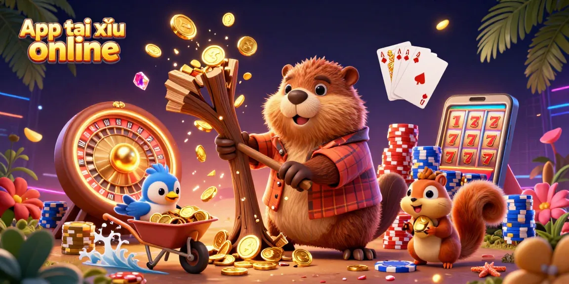 Engage in thrilling gameplay for App tài xỉu online with vibrant casino elements and dynamic characters.