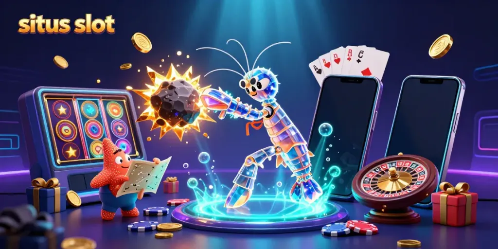 Experience the excitement of situs slot with vibrant 3D characters and dynamic casino elements.