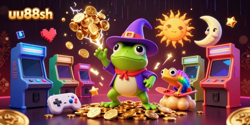 Experience the excitement of uu88sh with a magical storm of coins and vibrant gaming elements.