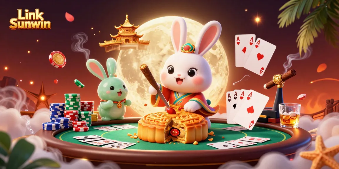 Join the gaming excitement with Link Sunwin at this lively 3D cartoon casino scene.