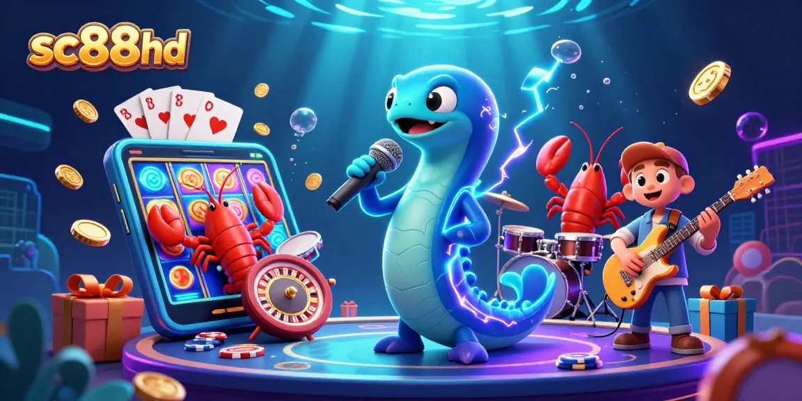 Engage with sc88hd in this vibrant underwater casino, featuring an electric eel DJ and lively sea creature band.