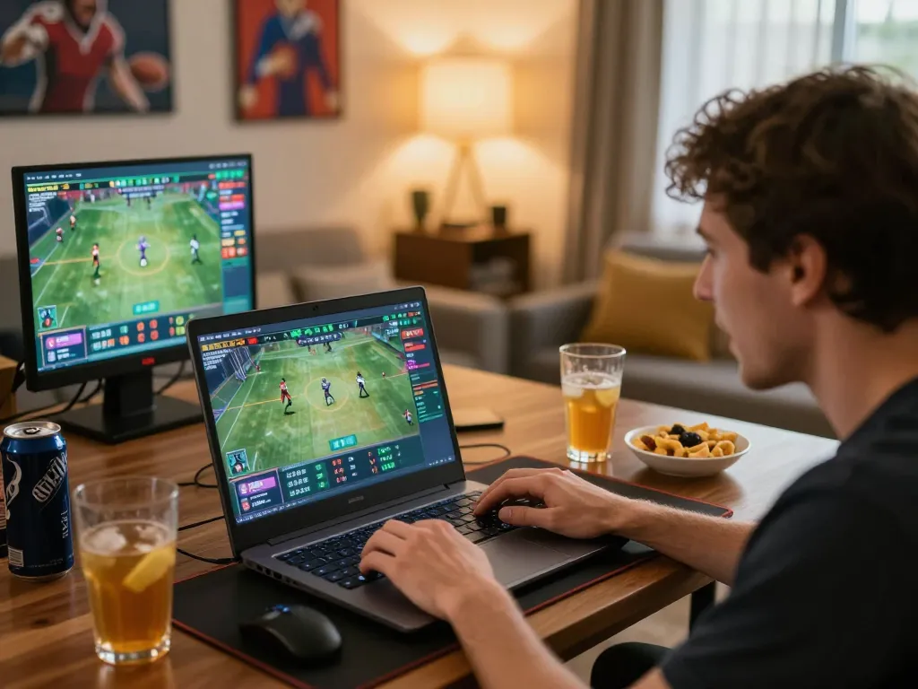 Engaging in sports betting on Trang Chủ Jun88 with dynamic odds displayed on laptop screen