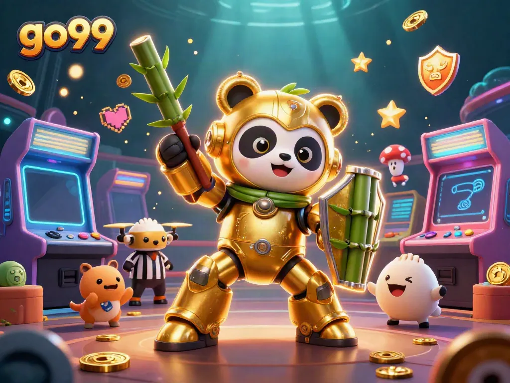 Engage with go99's vibrant gambling world in this 3D casino illustration featuring action-packed characters and colorful elements.