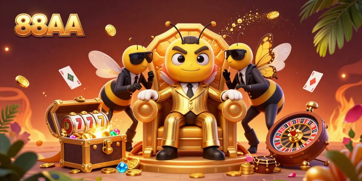 Experience thrilling wins at 88AA with a vibrant 3D casino scene showcasing treasures and game elements.