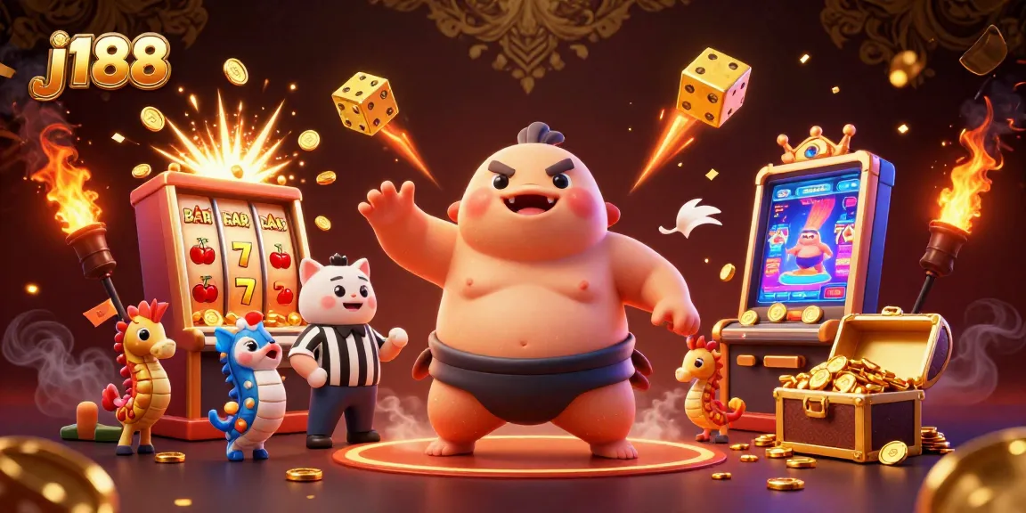 View the vibrant underwater casino scene featuring j188's playful fugu and engaging game elements.