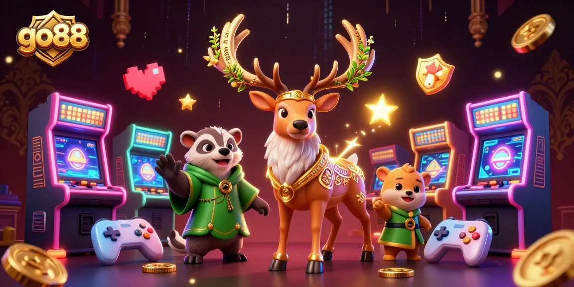 Experience the excitement of go88 with a rich casino-themed illustration featuring characters and game elements.