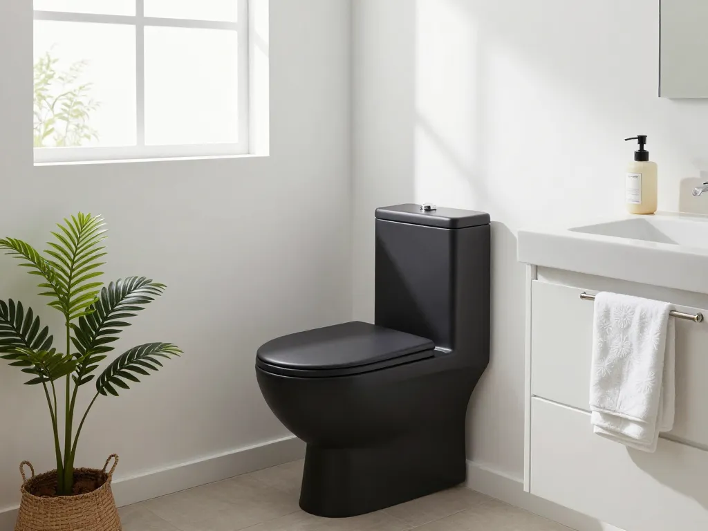 Stijlvol compact hangtoilet van Vixx Badkamers in een moderne badkameromgeving.