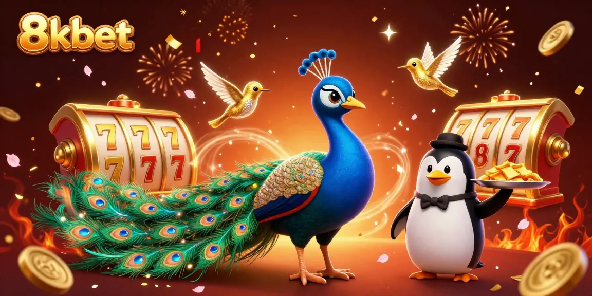 Experience the excitement of 8kbet with vibrant casino elements and colorful characters.