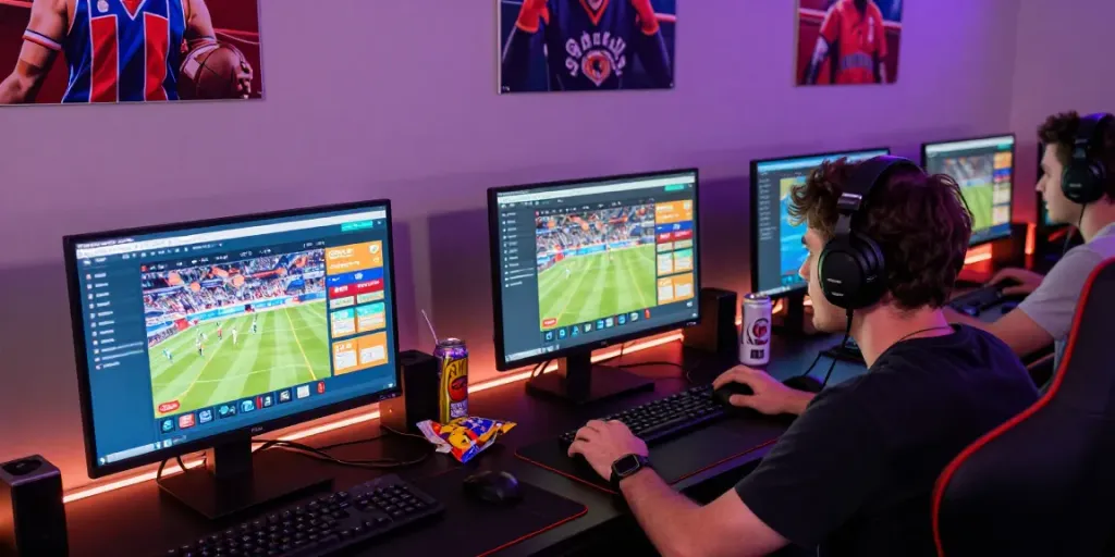 Engaging gaming experience featuring https://fabet.com.mx/ interface, dynamic player focused on sports betting.