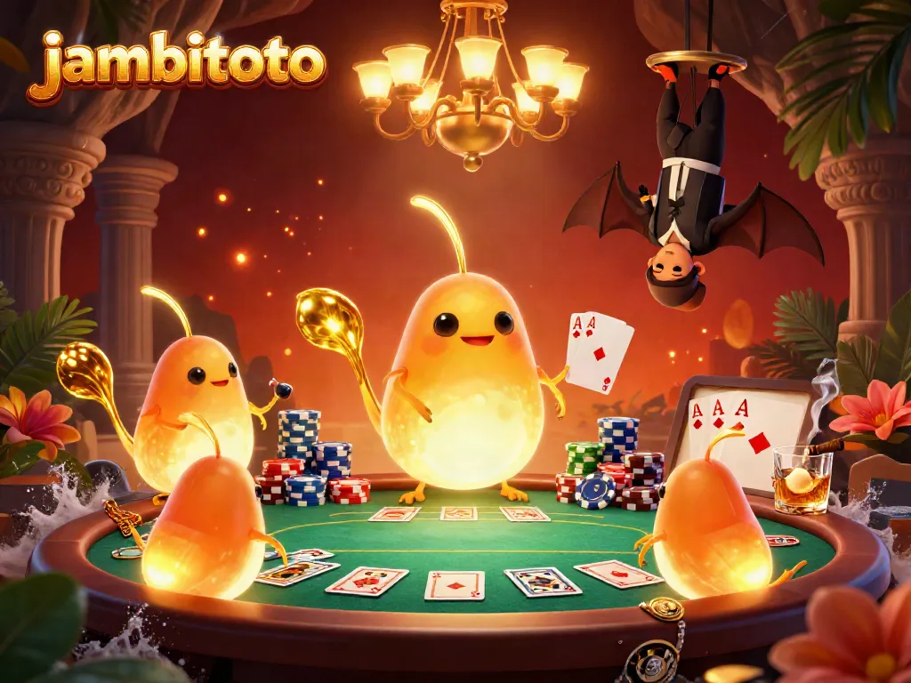 Engage with jambitoto's vibrant glowworm casino scene, featuring dynamic poker action and colorful game elements.