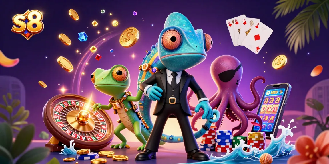 S8's thrilling gaming experience features a secret agent chameleon, tech gecko, and a villainous octopus.