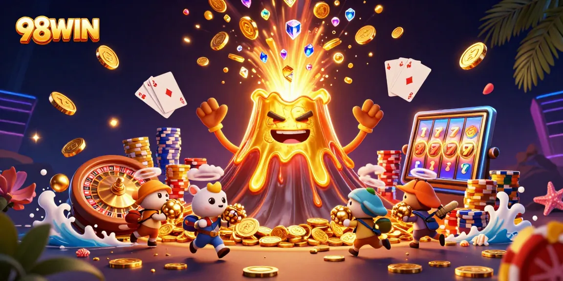 Experience exciting wins at 98WIN's vibrant casino scene filled with treasures and games.
