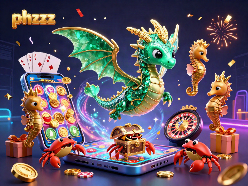 Win big with phzzz in this vibrant sea-themed casino adventure illustration.