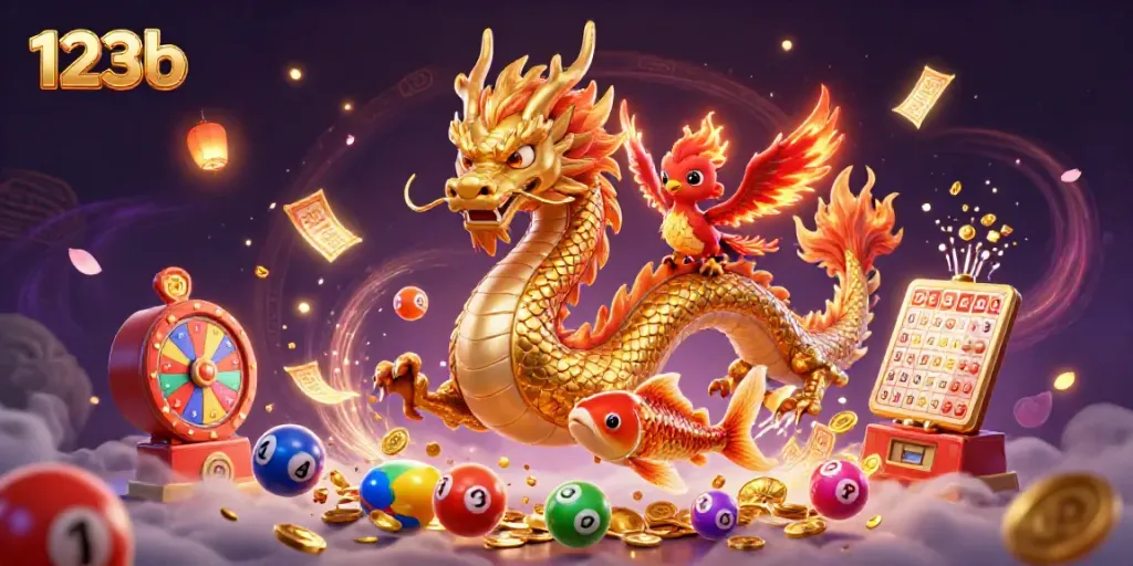 Experience the thrill of 123b with vibrant casino motifs and mystical creatures.