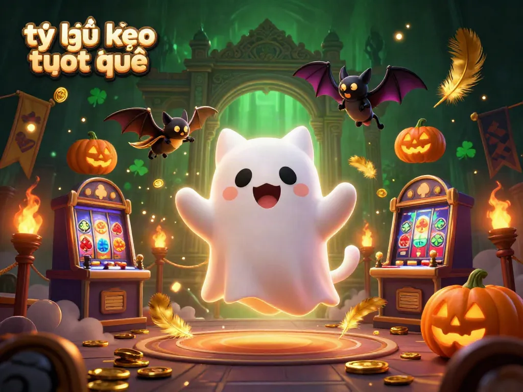 Engage with tỷ lệ kèo trực tuyến in this vibrant 3D illustration of a floating ghost cat, enhancing your betting excitement.