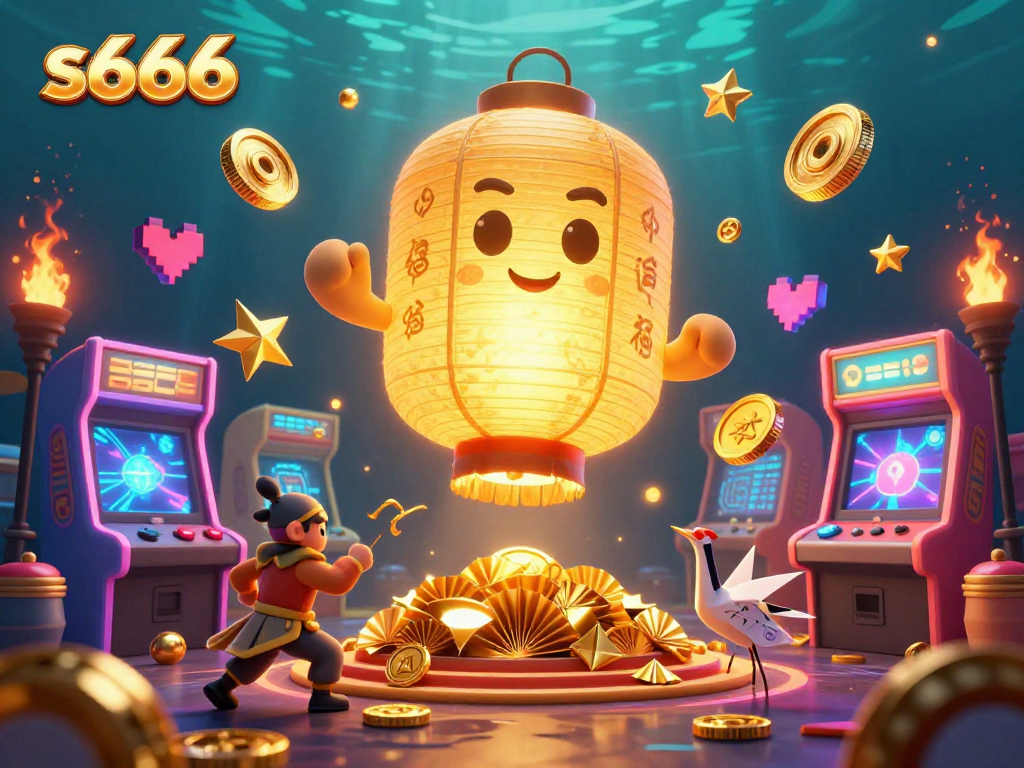 S666 casino spirit adventure showcases thrilling gameplay with golden lantern, vibrant warriors, and arcade fun.