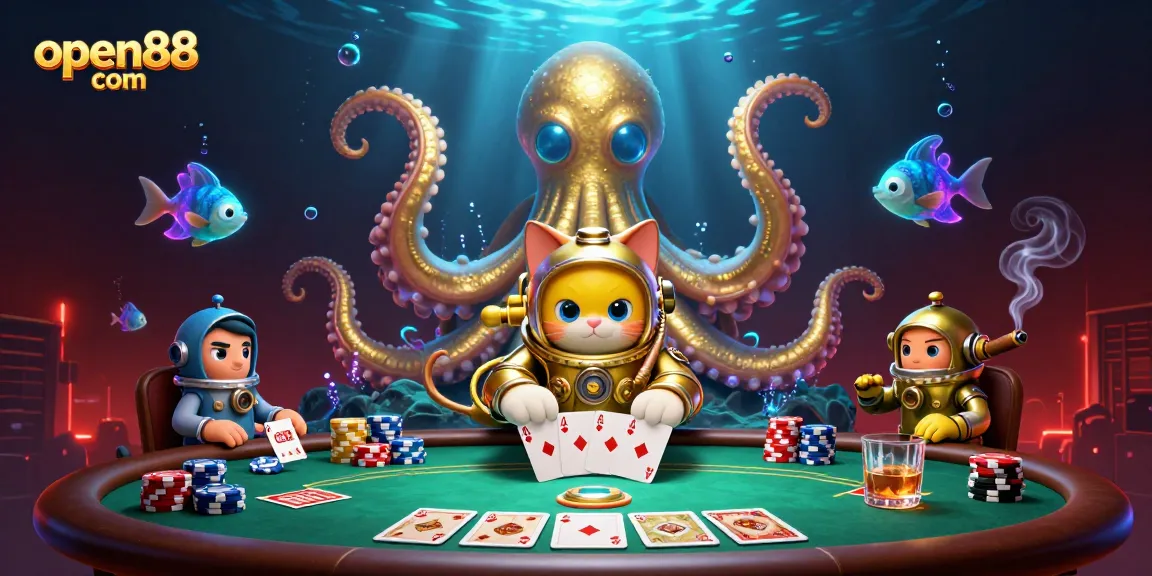 Unleash winning strategies at open88 com with vibrant 3D casino-themed illustration