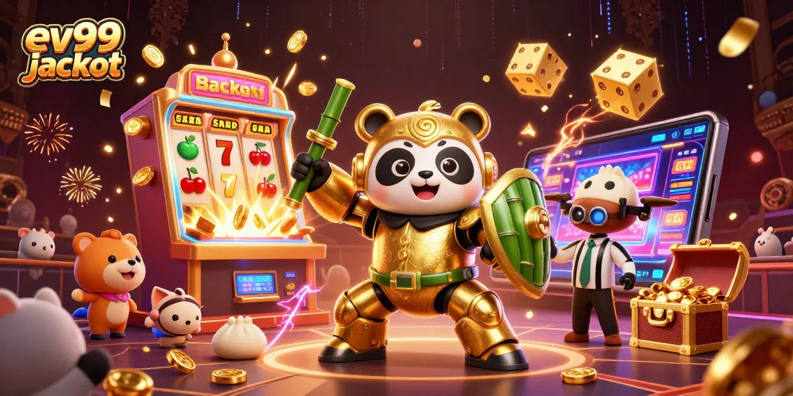 Win big with the ev99 jackpot in this dynamic, action-packed casino scene bursting with excitement.