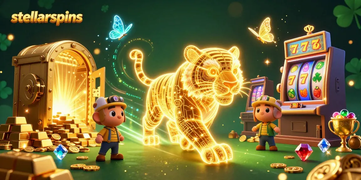 Experience the thrill of stellarspins as the golden tiger prowls the vibrant casino landscape.