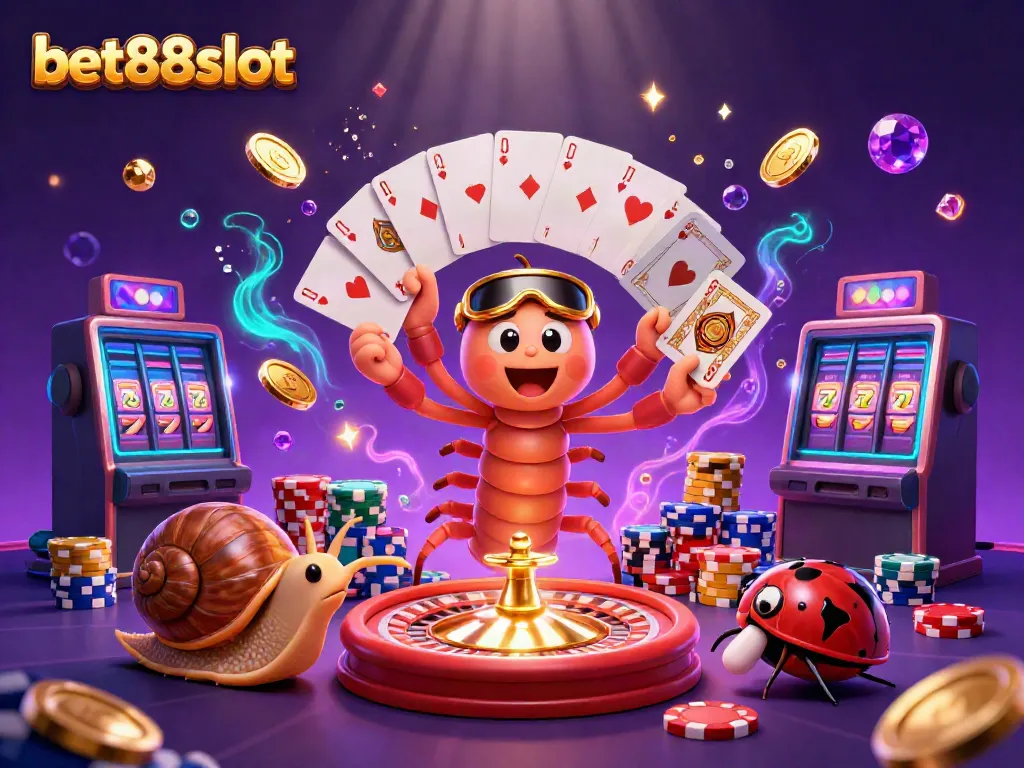 Experience the excitement of bet88slot with a vibrant casino scene featuring engaging characters and games.