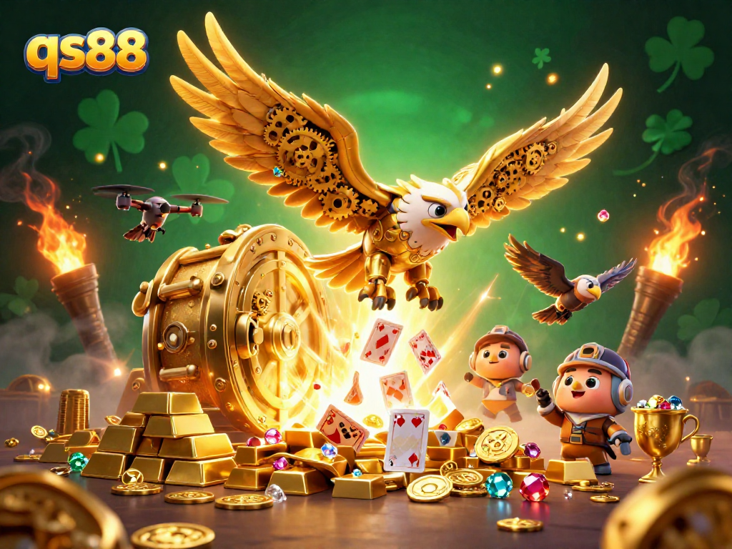 Experience thrilling wins at qs88 with a dive into holographic playing cards and golden treasures.