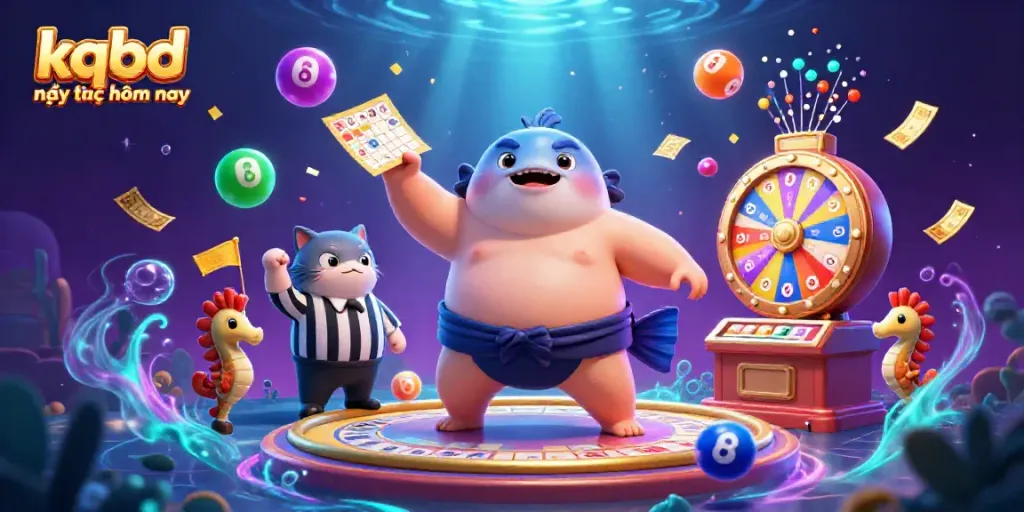 Experience kqbd mới nhất hôm nay with vibrant underwater elements and colorful lottery components.