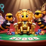 Experience red88s excitement with a vibrant casino scene featuring our unique characters in action.