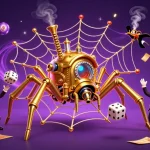 Experience the thrill of LUCKY88 with vibrant lottery elements and a charming steampunk spider trap.
