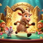 Experience the thrills of go99vip with a dynamic casino illustration featuring Krampus and playful gremlins.