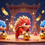 Join the excitement at HITCLUB as pangolins roll through poker chips in a vibrant casino scene.