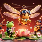 Engage in thrilling gameplay with 88AA at this exciting lily pad casino illustration.