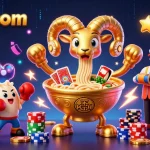 Engage with 98wincom's vibrant gaming world featuring dynamic characters in a lively casino scene.