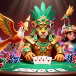 Experience thrilling gameplay at MM88 while joining the Mayan jaguar priest and quetzal bird in a vibrant casino showdown.