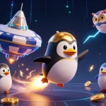Win678 brings excitement as a golden penguin blasts through a cosmic casino adventure!